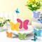 6-Piece Spring Butterfly Wooden Sign Set – 3D Colorful Tiered Tray & Farmhouse Table Decor